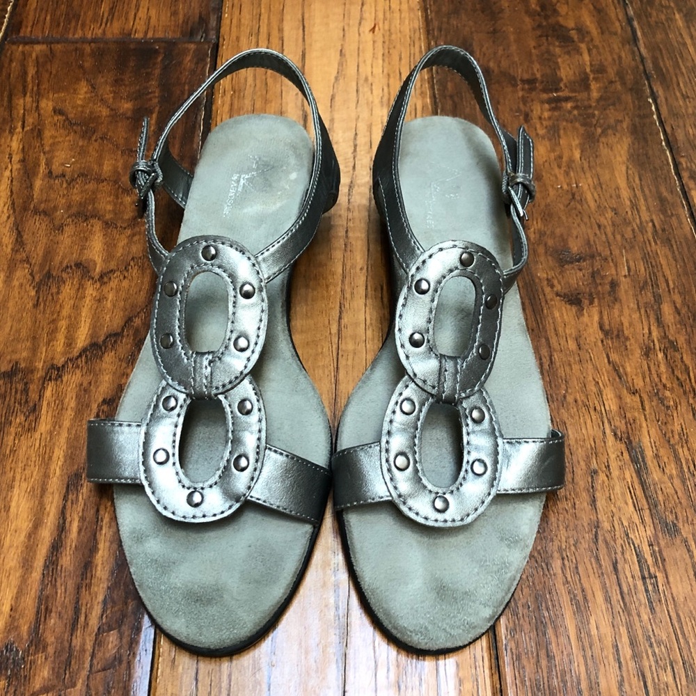 Aerosoles A2 pewter gray low wedge sandal